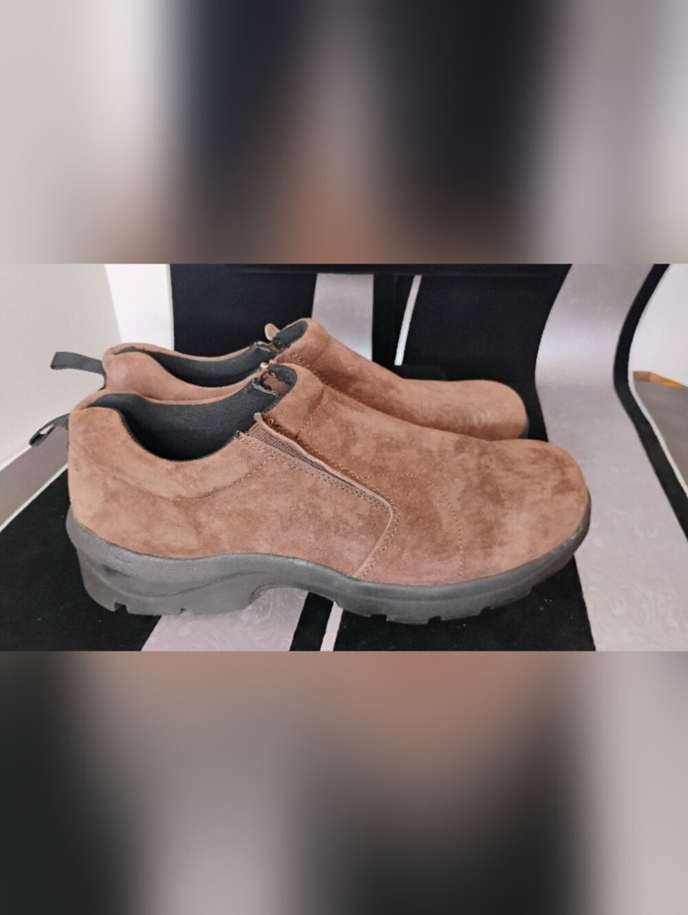 Duluth Trading Co. Brown Suede Leather Slip In Shoes Men's 14 Wide